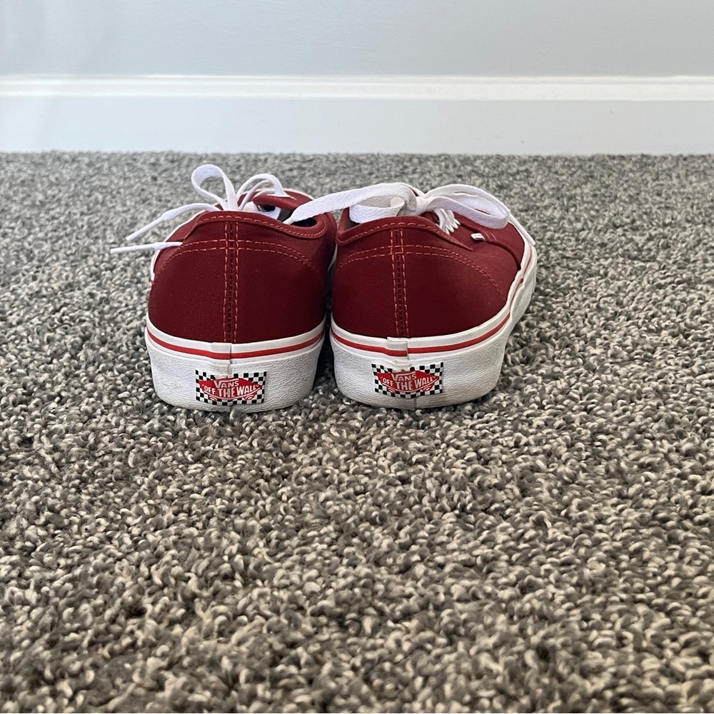 Vans Red Canvas Shoes Size 10.5 - Picture 5 of 8
